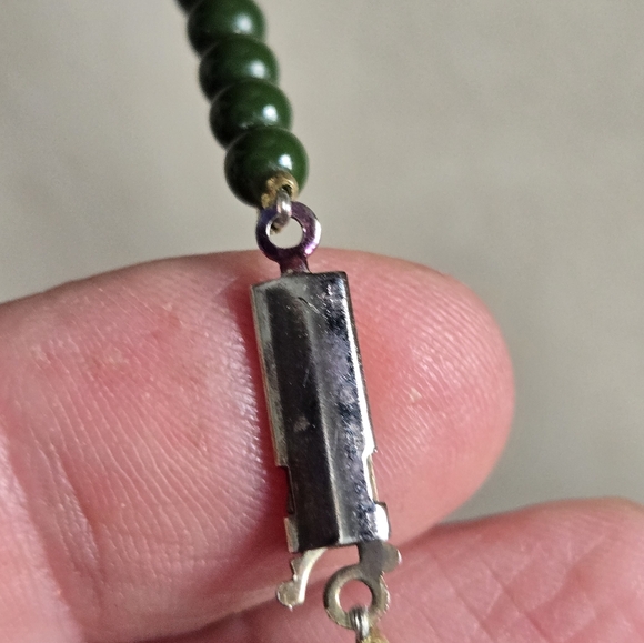 Suzette Necklace Beaded Green Enamel Vintage Beads - Picture 10 of 16